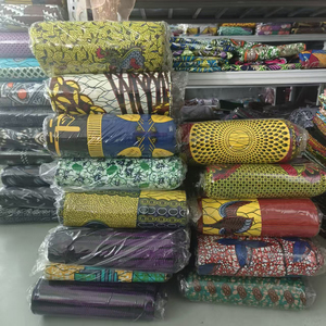Tissu en coton hollandais de haute qualité, véritable tissu africain imprimé en coton, pagne Ankara, véritable tissu imprimé en cire, 6 <span class=keywords><strong>yards</strong></span> - Product Image 1