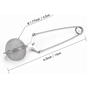 ステンレススチールティーストレーナープレミアムワイヤーメッシュティーボールインフューズストレーナー急な幼児ボールハンドル付きホームキッチンガジェット - Product Image 2