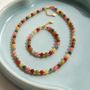 Collar de Piedras Naturales para Mujer, Chapado en Oro, Estilo Bohemio, Joyería para Uso Diario - Product Image 1
