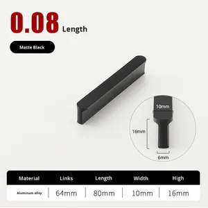 Nhà Máy Bán Hàng Trực Tiếp Màu Đen T-Loại Tủ Quần Áo Cửa Xử Lý Màu Xám Vàng Bạc Cạnh Tủ Cửa Xử Lý Kim Loại Đồ Nội Thất Nhà Cách Sử Dụng - Product Image 6