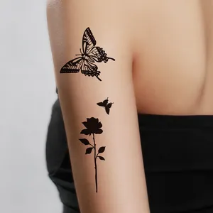 Новые наклейки для татуировок с бабочками маленькие свежие водонепроницаемые наклейки для татуировок с темным ветром