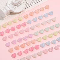 Perles acryliques multicolores en forme de petit cœur, perforées, pour la fabrication de bijoux faits main, bracelets, accessoires, matériel pour boucles d'oreilles, perles en vrac