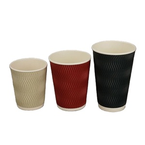 Vaso de Papel Desechable Blanco Minimalista P&M, Grueso, de Doble Pared, Aislado, de Grado Alimenticio, con Tapa Blanca para Café, Vino, Agua Mineral - Product Image 1