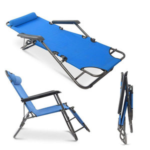 Chaise de <span class=keywords><strong>plage</strong></span> pliable confortable - Tissu Oxford, structure métallique, légère, portable, pour la pêche, le camping et les activités de plein air - Product Image 2