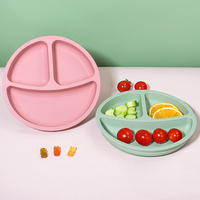 Assiette d'alimentation pour bébé en silicone de qualité alimentaire avec bol à ventouse et assiette pour tout-petit