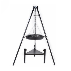 Charbon de bois extérieur <span class=keywords><strong>barbecue</strong></span> <span class=keywords><strong>suspendu</strong></span> balançoire gril <span class=keywords><strong>Barbecue</strong></span> chaîne suspendue trépied gril avec support de bol de feu - Product Image 1