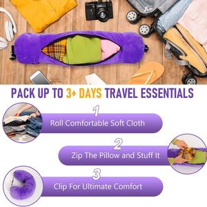 وسادة رقبة محمولة على شكل حرف U مع حقيبة سفر تخزين منسوجة منخفضة التكلفة أساسية لأجزاء الجسم وأمتعة ملابس شركات الطيران - Product Image 3