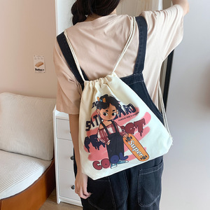 Funny DIY <strong>Custom</strong> Logo Linen <strong>Drawstring</strong> Backpack Prosub Sublimation <strong>Bags</strong> Unique Clothing Accessory - Product Image 5