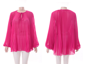 Blus Wanita Musim Gugur <span class=keywords><strong>2026</strong></span> Blusas Mujer Multiwarna Mutiara <span class=keywords><strong>Chiffon</strong></span> Lipit Tali Lengan Panjang - Product Image 3