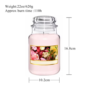 Vela de Cera de Soja con Logotipo Personalizado de Marca Privada, 22 oz, Venta al por Mayor, Hecha a Mano, Ecológica, con Aceite Esencial, Aroma a Rosas Frescas, Barras Perfumadas para Navidad - Product Image 3