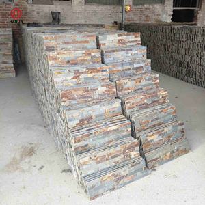 Revêtement mural rustique en ardoise naturelle rouille pour la décoration intérieure et extérieure du salon - Product Image 2