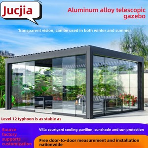 Pergola motorisée extérieure en alliage d'aluminium avec stores orientables, auvent motorisé, pour cour, jardin, véranda, villa moderne, grand pavillon, gris - Product Image 3