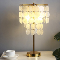 Lampe de table simple moderne en fer argenté avec coque LED pour chambre à coucher, salon, chevet, bar