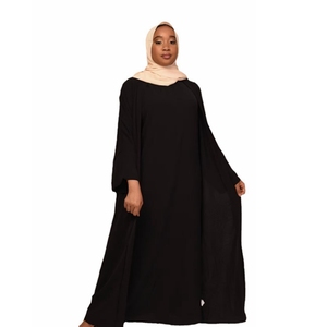 Vert Avocat Couleur Slip Robe Manteau Ensemble <span class=keywords><strong>Abaya</strong></span> Femmes Robe Musulmane Turquie - Product Image 3