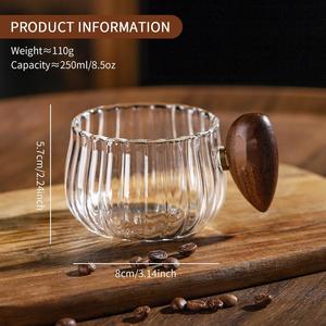 Tasses à café en verre borosilicate 350ml/500ml, luxe, haute résistance à la température, pour les cafés - Product Image 6