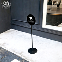 Panneau publicitaire UV sur pied, entièrement métallique, avec logo personnalisé, cercle, autoportant, pour mariage, bar, café, magasin de détail, utilisation extérieure durable