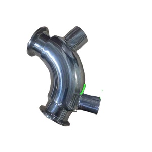 La double couche de type pince sanitaire en acier inoxydable 316L peut faire circuler le chauffage de l'eau chaude 76*2mm coude d'isolation gainé à 90 degrés - Product Image 1