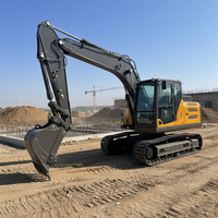 Excavatrice hydraulique compacte CE de 14 tonnes, grande pelle de chantier, pour travaux de terrassement avec godet et pince