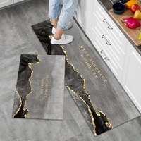 Pas cher personnaliser Yiwu antidérapant 3d imprimé cuisine résistant à la chaleur tapis de sol et tapis ensemble 2