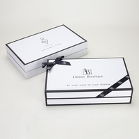 Coffret cadeau de parfum de luxe avec ruban personnalisé et insert en mousse noire