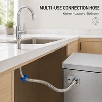 Tuyau flexible tressé en acier inoxydable 304 moderne haute pression, raccordement double extrémité 4 points pour l'arrivée d'eau des toilettes, usage salle de bain