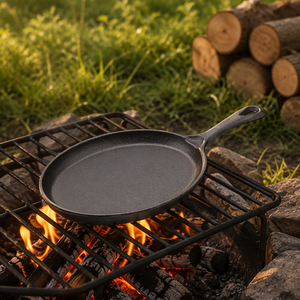 WELLMES Bestseller Antihaft-Gusseisenpfanne mit Holzgriff Ofenfest Sizzling Steak Pan Fajita Set Umweltfreundlich Gas- und Induktionsgeeignet - Product Image 1