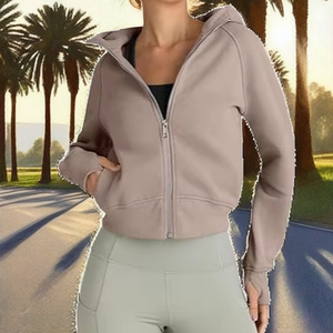 Sudadera con capucha transpirable para mujer, estilo urbano, con cremallera, 100% algodón, tejido ecológico, antiarrugas, informal, cómoda, estilo Y2K - Product Image 2