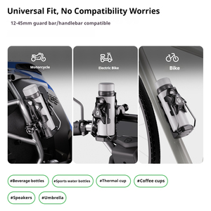 Portabicchieri Kewig Antifurto Non Regolabile con Funzionamento a Una Mano a 360° ° Supporto Girevole 50-80mm per Bottiglie/Bicchieri Adatto a Moto/Bici/Scooter - Product Image 5