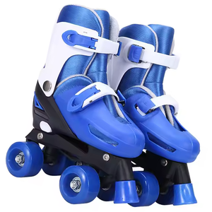Nivel profesional, opción al por mayor disponible, <span class=keywords><strong>patines</strong></span> de cuatro ruedas azules para exteriores de doble fila para niños y niñas, ejercicio - Product Image 5
