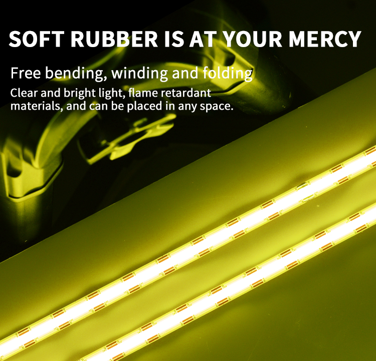 Waterproof IP20/67 COB Strip DC12v 24V Outdoor Building Light COB LED Strip Flexible RGB 18W