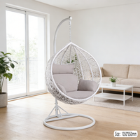 Chaise pliante en métal, chaise suspendue, balançoire en rotin, chaise à œufs double pour jardin, balançoire avec support pour enfant, balançoire intérieure en verre, chaise surdimensionnée