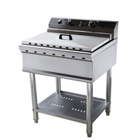 Machine à frire les frites, friteuse électrique commerciale, acier inoxydable, 76L, multi-tension