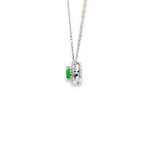 Qinglong Jewelry 18K Lab Gemstone Necklace <b>Emerald</b> Jewelry <b>Emerald</b> <b>Pendant</b> Gemstone Chain Round Cut Necklace - Product Image 2