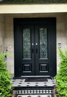 Shouhua Panneau de sécurité en verre trempé décoratif en fer forgé de haute qualité pour portes d'entrée résidentielles