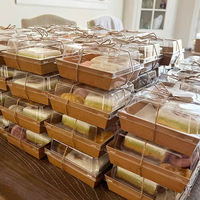 Boîtes à gâteaux et donuts en papier kraft, boîtes d'emballage alimentaire pour desserts, biscuits, pâtisseries, avec couvercle transparent, boîtes pour mariage et anniversaire