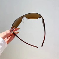 Nouvelles Lunettes de Soleil Femme Surdimensionnées Sans Monture Rondes Polarisées Protection UV400 Verres et Monture PC pour Utilisation Extérieure
