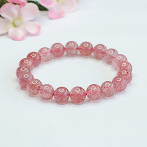 Bracelet en cristal de fraise transparent naturel de 8mm pour femmes bijoux de bracelet en cristal - Product Image 3
