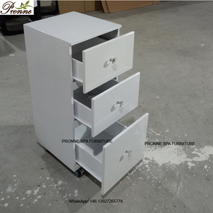 Trắng móng chân lưu trữ giỏ hàng xe đẩy với bánh xe cho salon tóc - Product Image 6