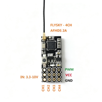 Récepteur PWM 4 canaux 2,4 GHz JHEMCU FS2A-4CH AFHDS 2A Mini RX pour émetteur Flysky FS-i6 I6X I6S, pièces pour avion RC à aile fixe micro