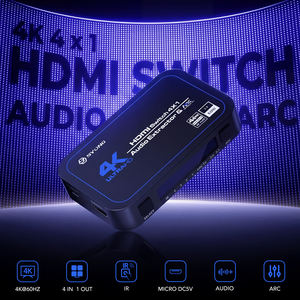 Commutateur HDMI SYONG 4K60Hz <span class=keywords><strong>4</strong></span> entrées 1 sortie avec télécommande IR, extracteur audio HDMI 1.<span class=keywords><strong>4</strong></span>, ARC Dolby Digital, TV, ordinateur portable, PS4, PC - Product Image 2
