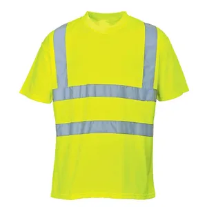 Camicia di sicurezza a maniche corte lavorata a maglia in maglia di poliestere 100 ad alta visibilità di buona qualità maglietta riflettente ad alta visibilità Polo da lavoro