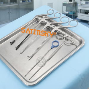 Instrumentos de simulación para entrenamiento de artroscopia: Pinzas para rodilla y hombro, con certificación CE, instrumento manual, color plateado, agarre moleteado - Product Image 3