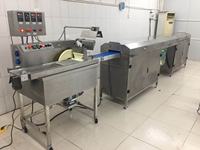 Équipement automatique de fabrication de chocolat, machine verticale d'enrobage de chocolat avec convoyeur pour la découpe de biscuits et de gâteaux