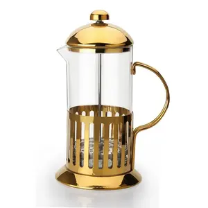 Modern serisi fransız basın cezve, taşınabilir Metal paslanmaz çelik kahve demleyici kahve yapıcı, altın fransız basın
