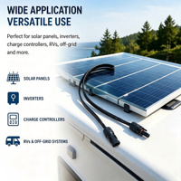 Câble solaire plat certifié TUV 4 mm² 6 mm² avec connecteur, fil d'extension photovoltaïque plat flexible pour système de panneaux solaires