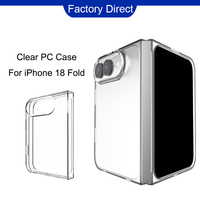 Coque de téléphone transparente anti-jaunissement en PC pour iPhone 18, coque de téléphone pliable fine, accessoires de téléphone portable en gros