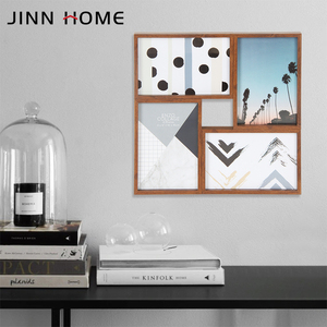 Cadre <span class=keywords><strong>photo</strong></span> moderne en MDF à 4 ouvertures 4x6 pouces pour affichage multi-photos mural et sur table, décoration intérieure - Product Image 2