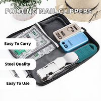 Coupe-ongles portable en acier inoxydable à large ouverture, pliable, avec logo personnalisable, pratique pour la coupe des ongles et des cuticules des orteils