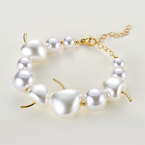 <span class=keywords><strong>Femme</strong></span> <span class=keywords><strong>Bracelet</strong></span> personnalisé en perles baroques irrégulières imitation perles Bracelets en <span class=keywords><strong>cuivre</strong></span> plaqué or Bijoux de mariage Bijoux de mode - Product Image 1