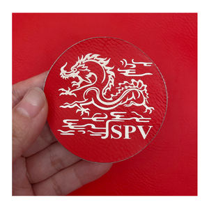 صفائح جلد بولي يوريثلين سميك 12 × 24 بوصة للنقش بالليزر جلد أحمر أبيض قابل للتثبيت بدون لاصق - Product Image 1